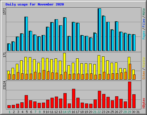 Daily usage for November 2020