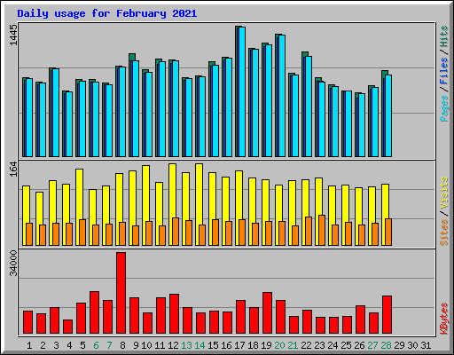 Daily usage for February 2021