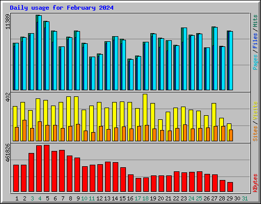 Daily usage for February 2024
