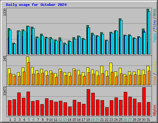 Daily usage for October 2024