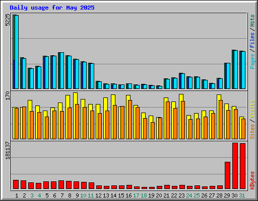 Daily usage for May 2025