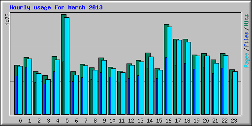 Hourly usage for March 2013
