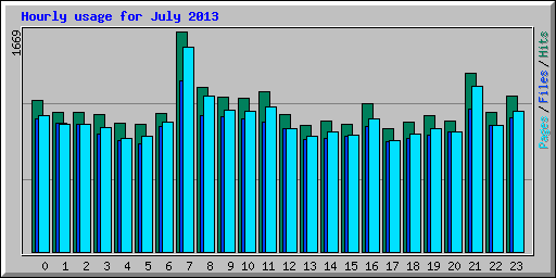 Hourly usage for July 2013