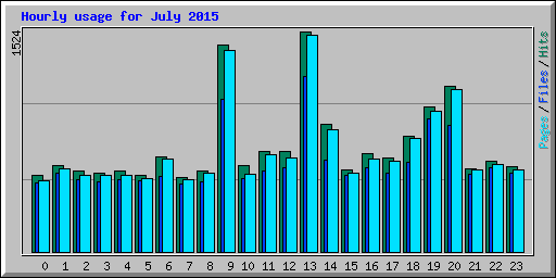 Hourly usage for July 2015