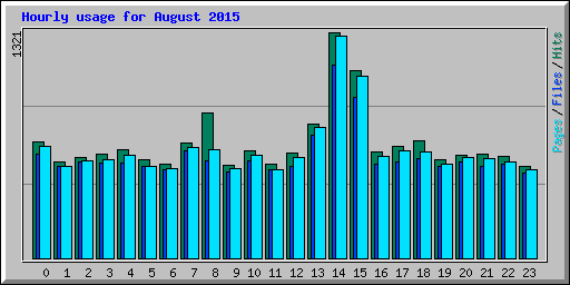 Hourly usage for August 2015