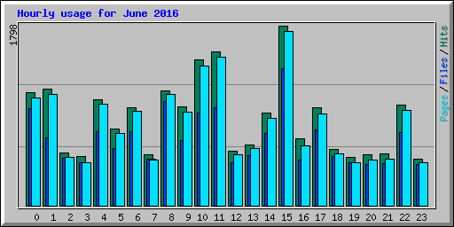 Hourly usage for June 2016