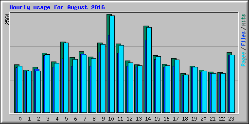 Hourly usage for August 2016