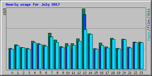 Hourly usage for July 2017