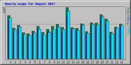 Hourly usage for August 2017