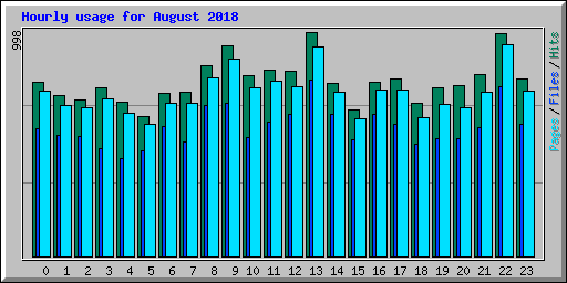 Hourly usage for August 2018