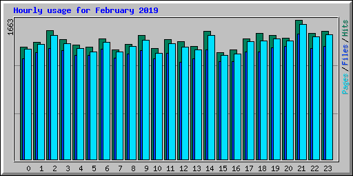 Hourly usage for February 2019