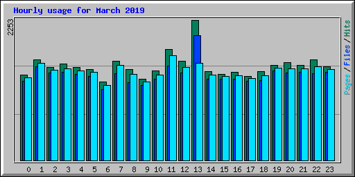 Hourly usage for March 2019