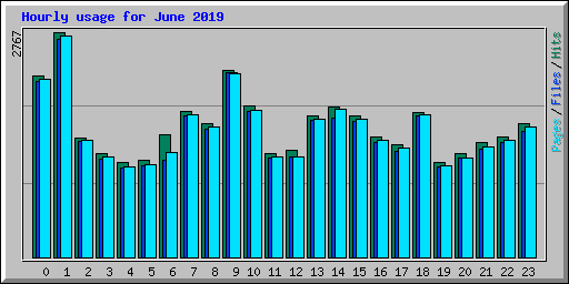 Hourly usage for June 2019