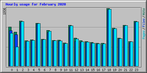 Hourly usage for February 2020