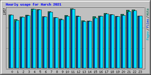 Hourly usage for March 2021