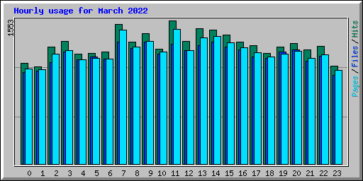 Hourly usage for March 2022