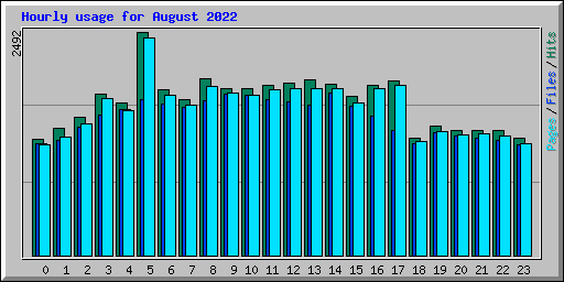Hourly usage for August 2022