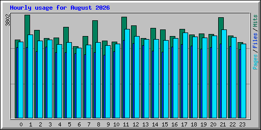 Hourly usage for August 2026